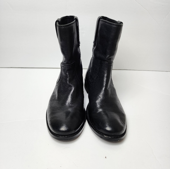 Frye Over The Ankle Leather Booties In Black Womens Size  5.5 - Picture 1 of 10